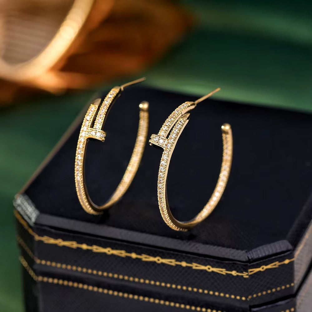Dupe Pave Hoop Earrings