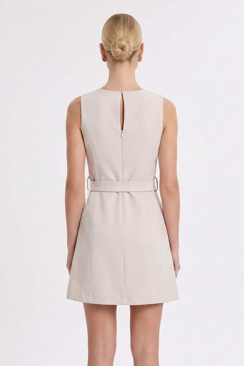Crew Neck Sleeveless Cocktail Mini Dress