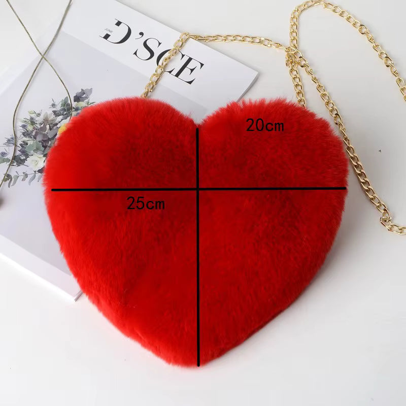 Fuzzy Heart Purse