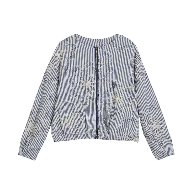 Embroidered Stripe Jacket