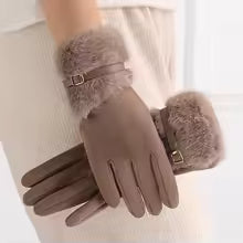 Fur trim Glove