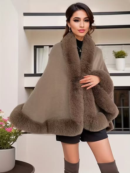Fur Trimmed Wrap