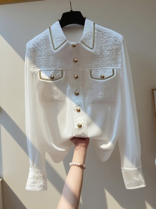 Textured Lapel Blouse