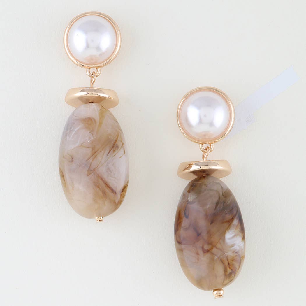 Marble Stone Drop Earrings