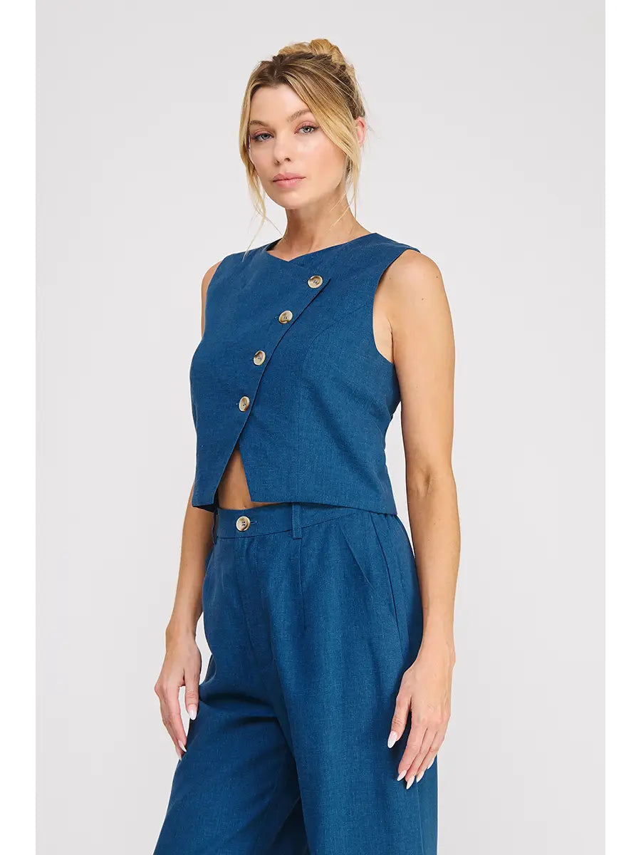Asymetrical Button Vest