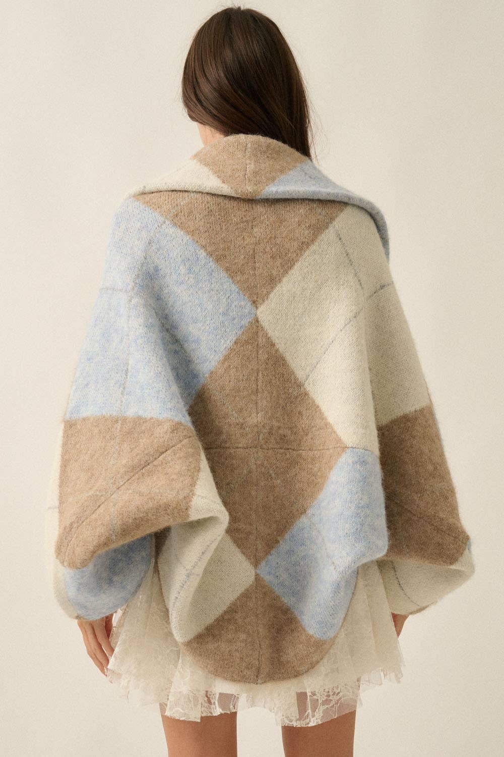 Argyle Jacquard-Knit Cardigan