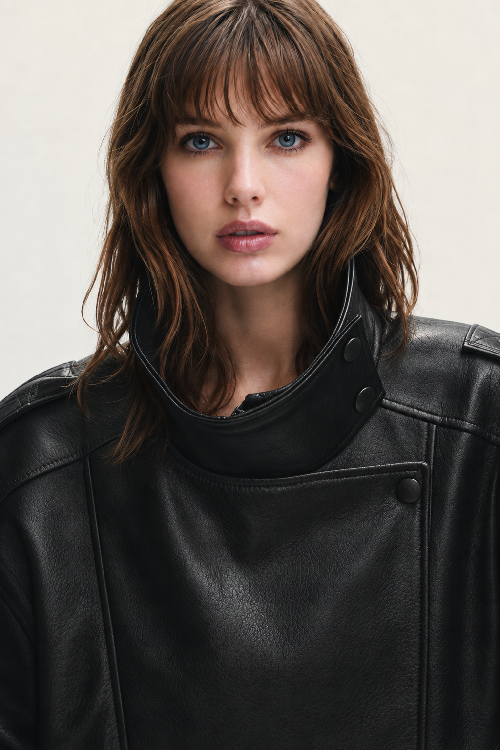 Oversized Leather Biker Jacket
