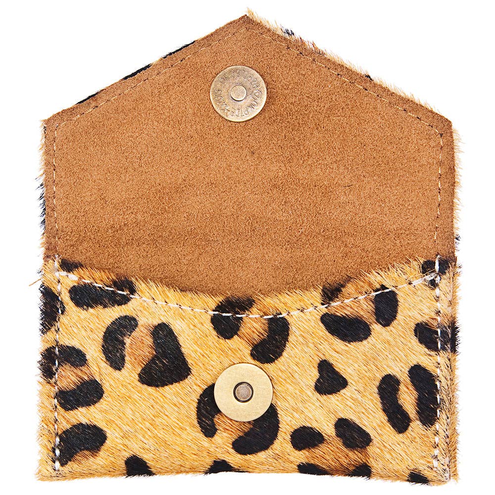 Envelope Hair-On Leather Coin Purse