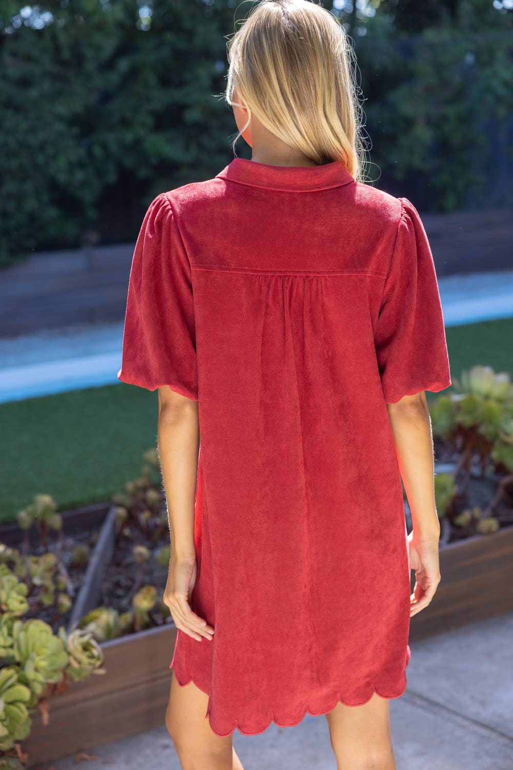 Scallop Collared Shift Dress
