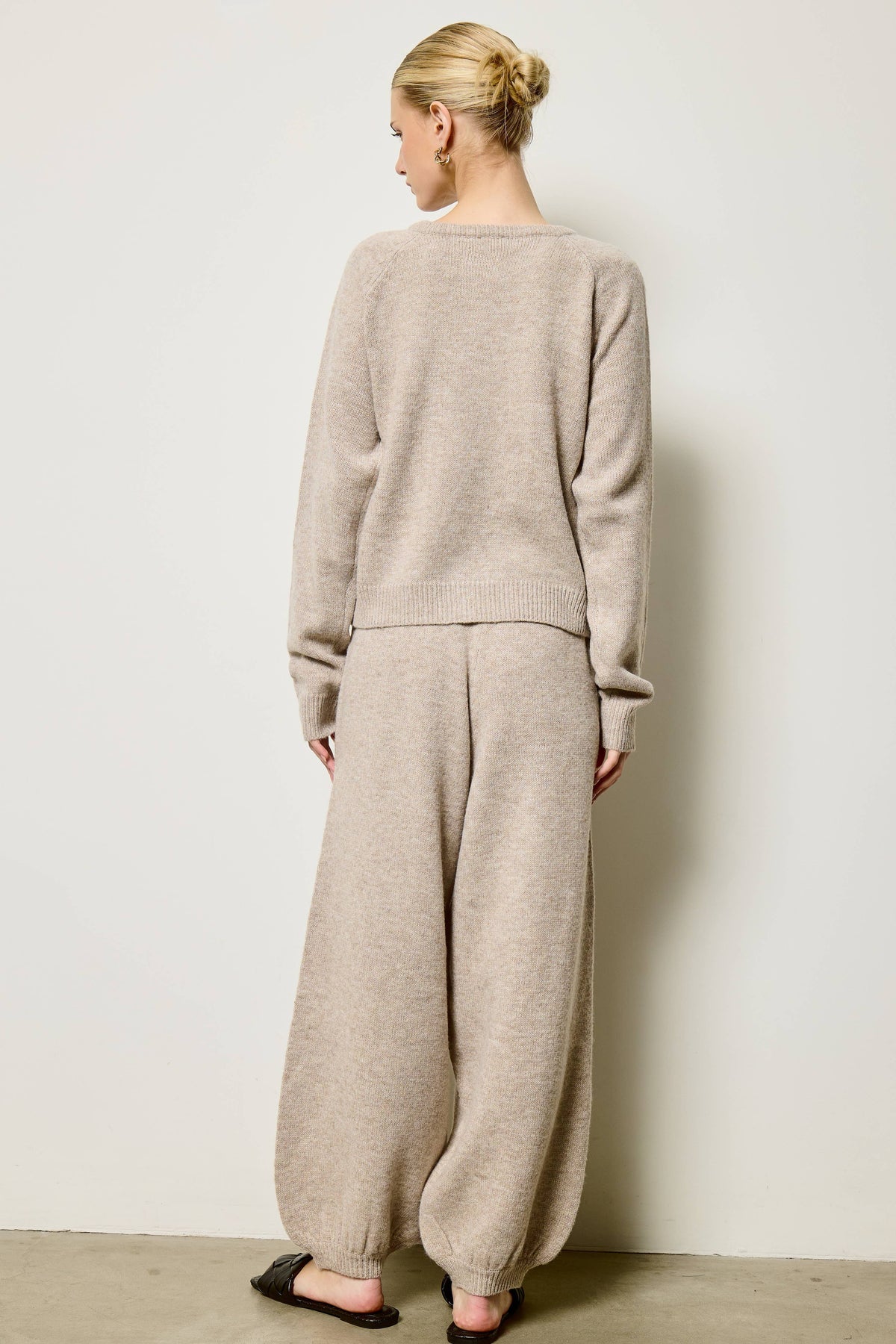 Brushed Knit Cardigan & Balloon Pant Set
