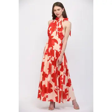 Floral Print Halter Dress