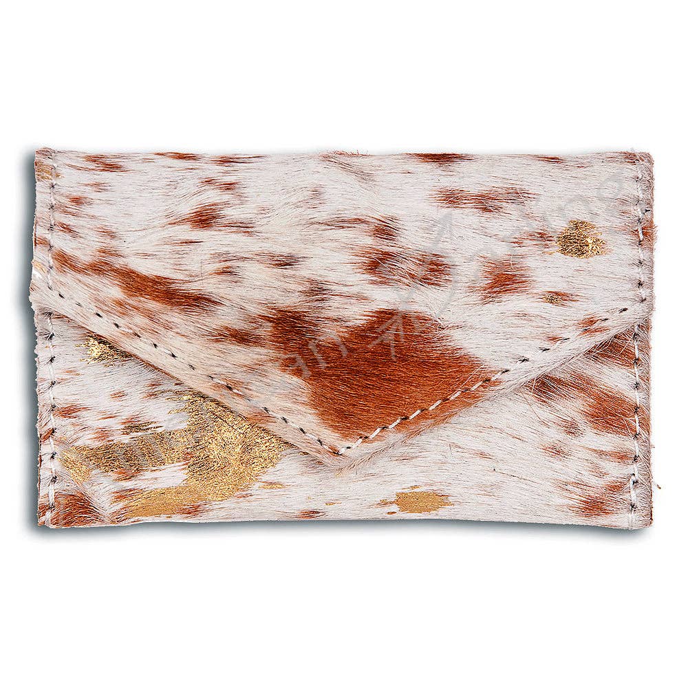 Envelope Hair-On Leather Coin Purse