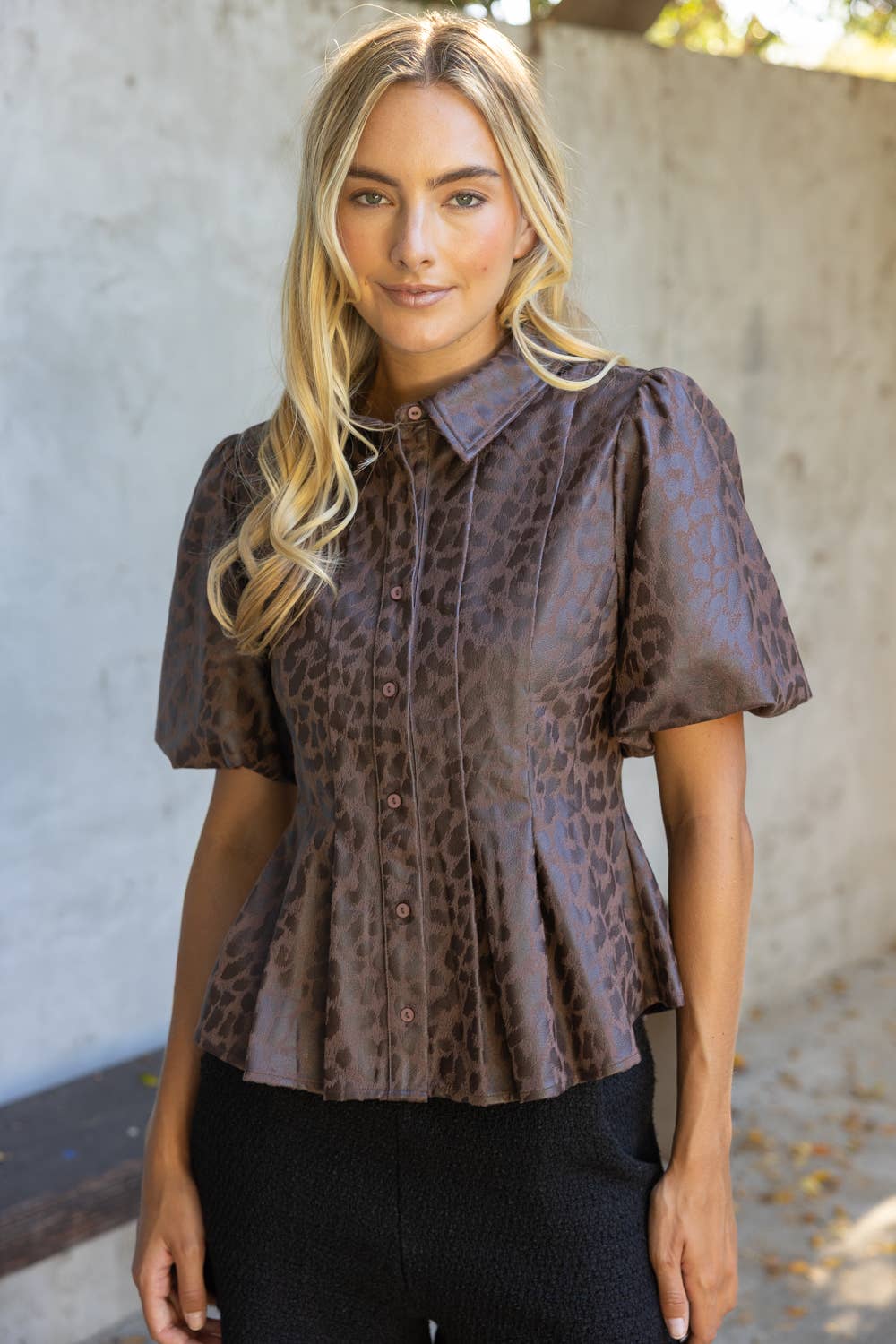 Vegan Leather Leopard Top