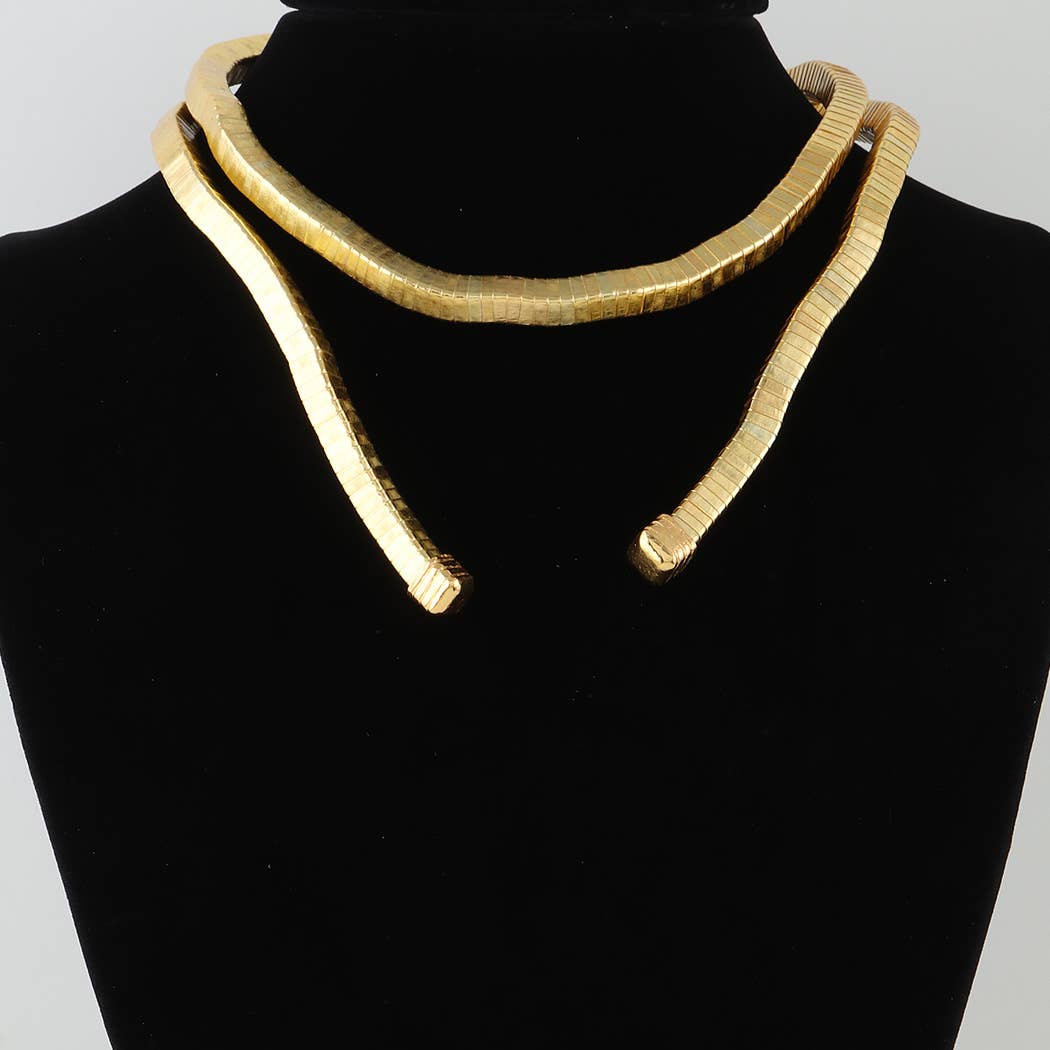 Abstract Box Chain Wrap Choker Necklace