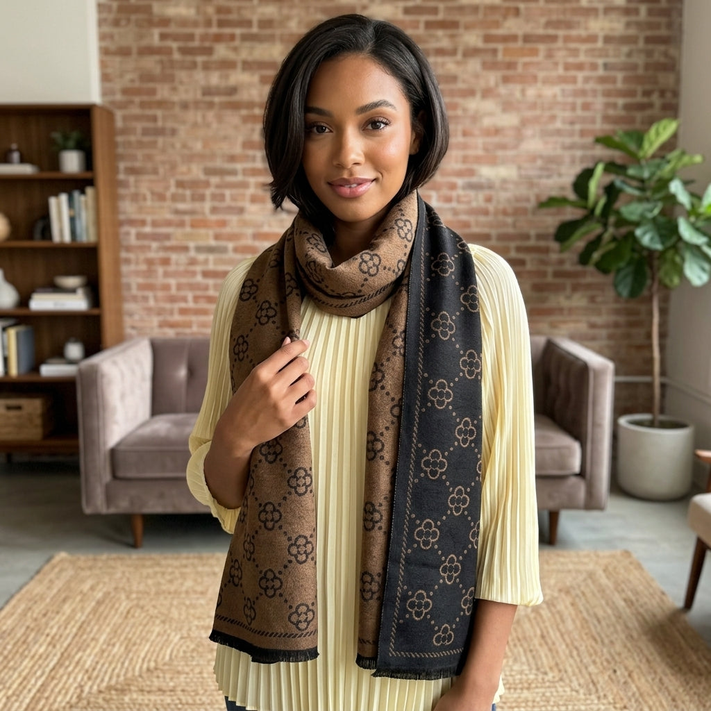 Reversible Floral Print Scarf