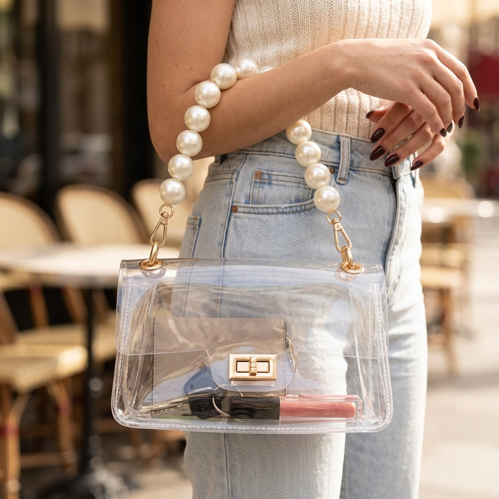 Chunky Pearl Clear Bag
