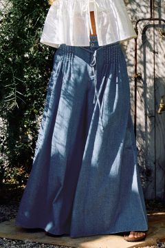 Pintuck Washed Denim