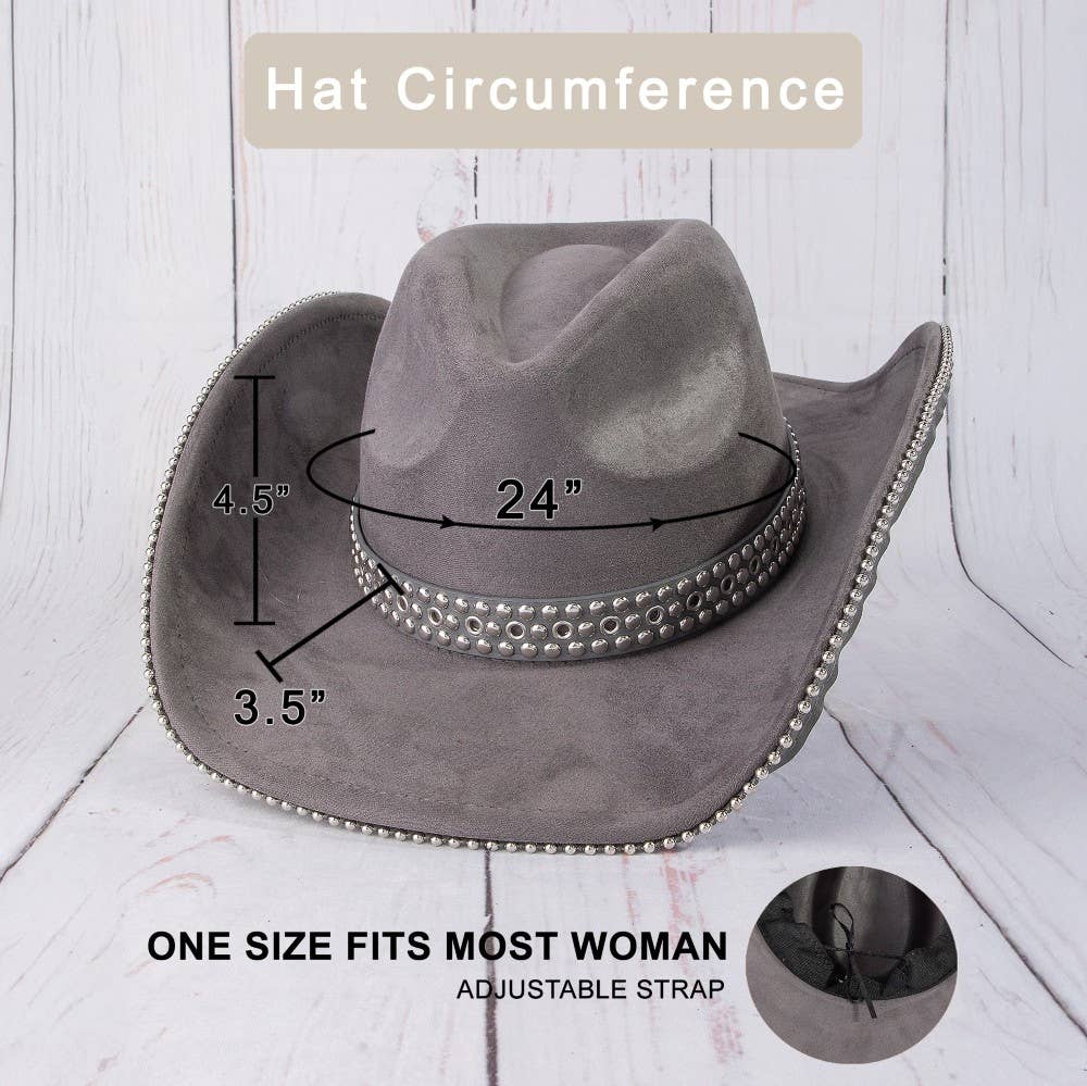 Studded Trim Western Cowboy Hat