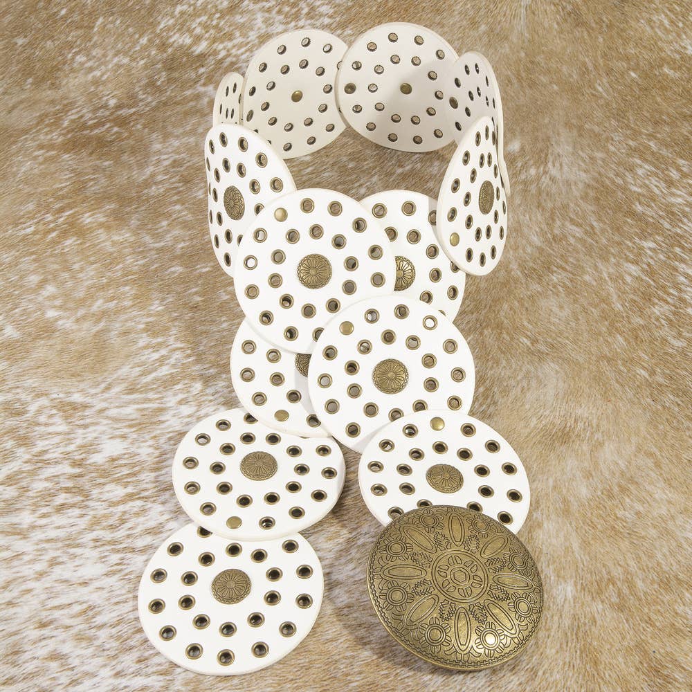 Wide Concho Disc Western Statement Belt
