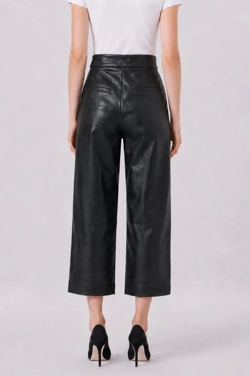 Vegan Leather Cropped Pants