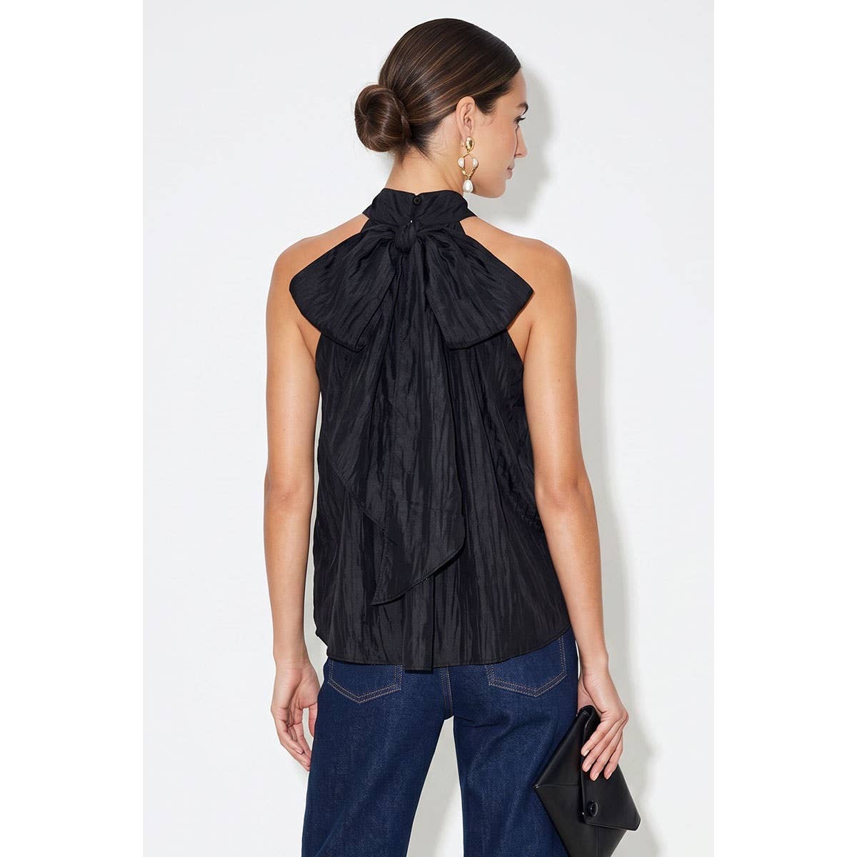 Convertible Scarf Sleeveless Satin Top