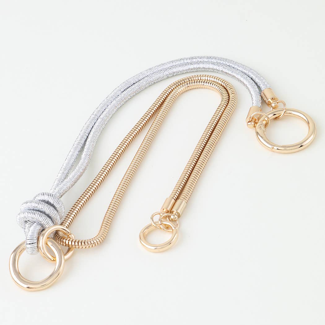 Two Tone Mixed Metal Knot Choker Necklace