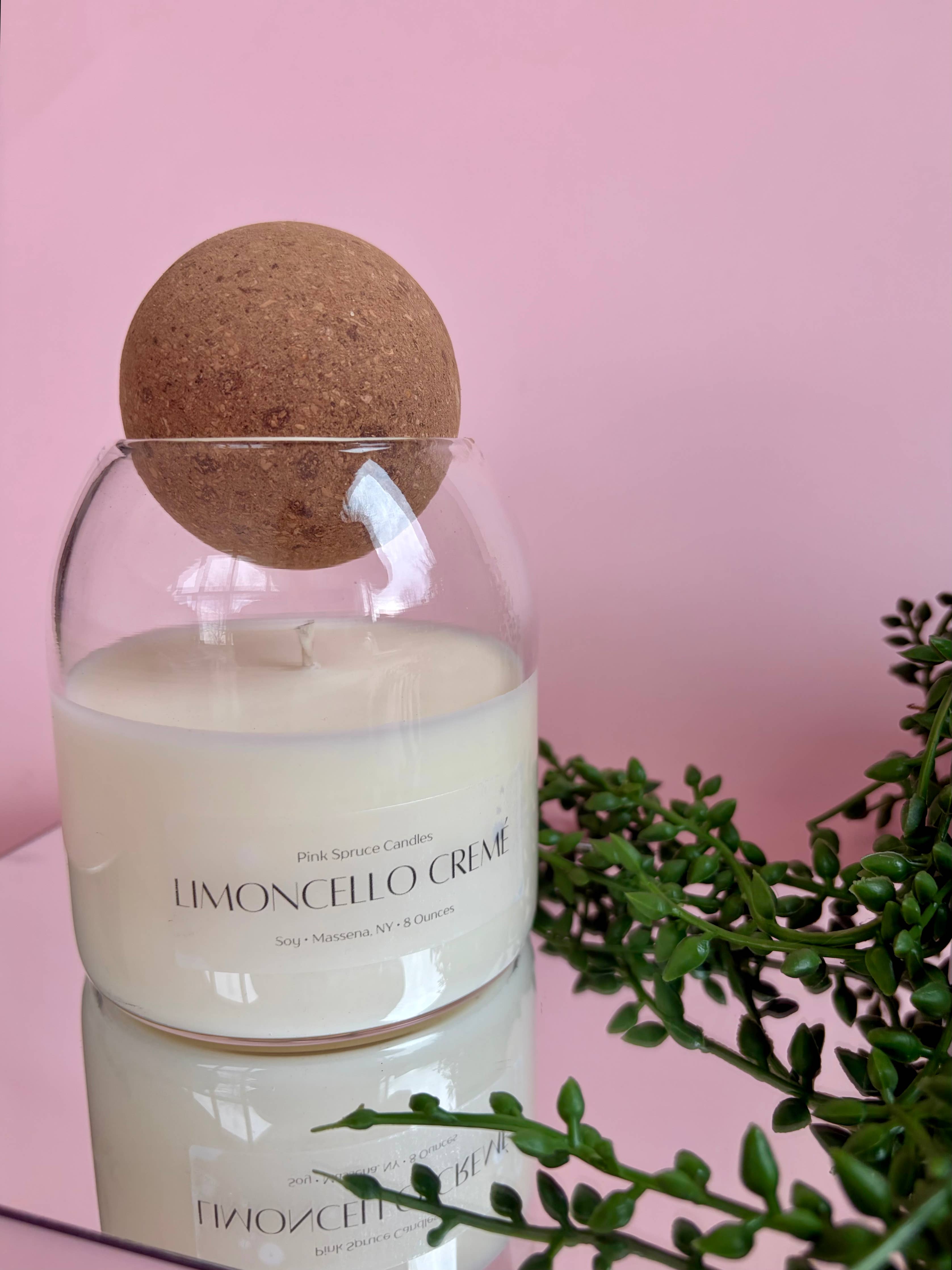 Cork Top Candle - Limoncello crème scent - spring candles