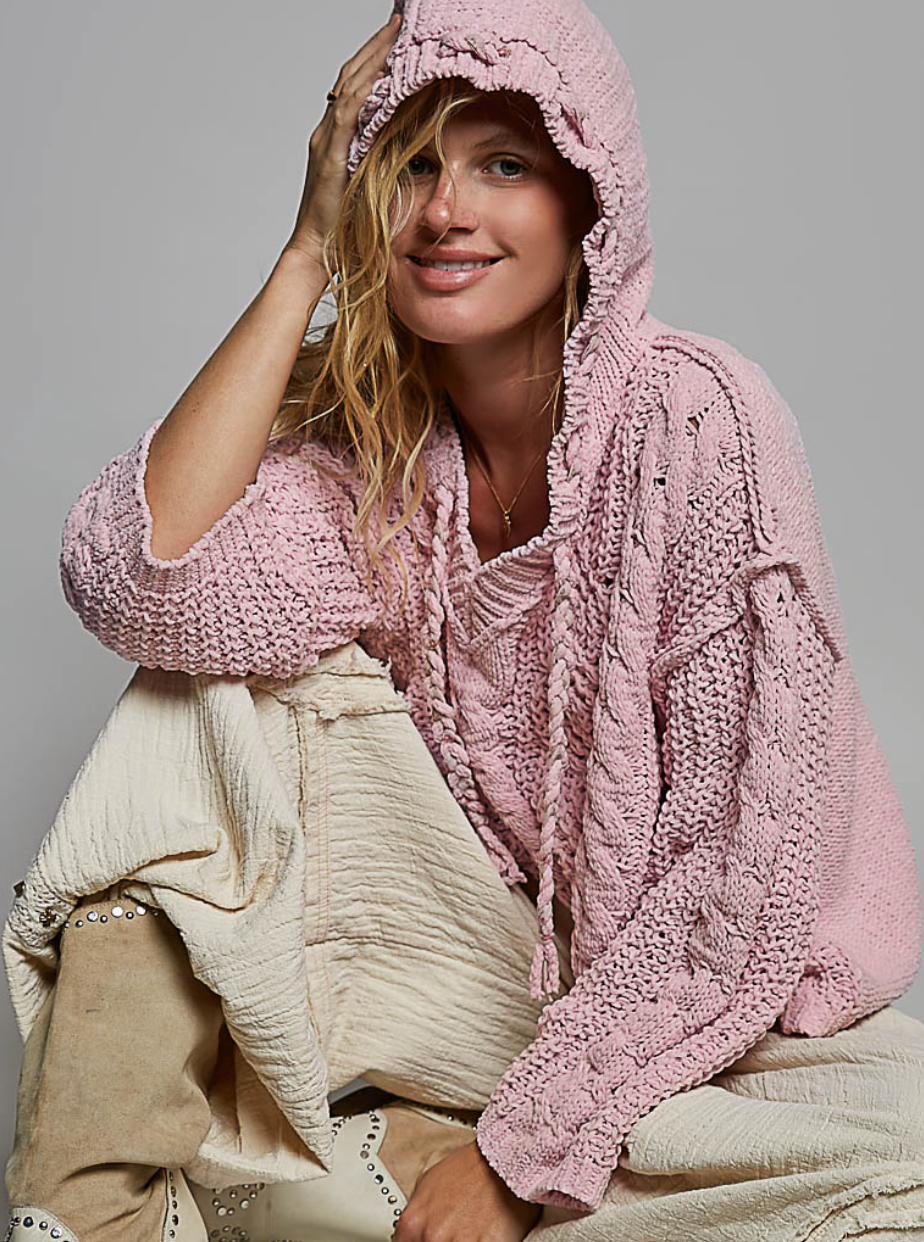 Chunky Cableknit Hoodie Sweater