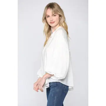 Puff Sleeve Button Down