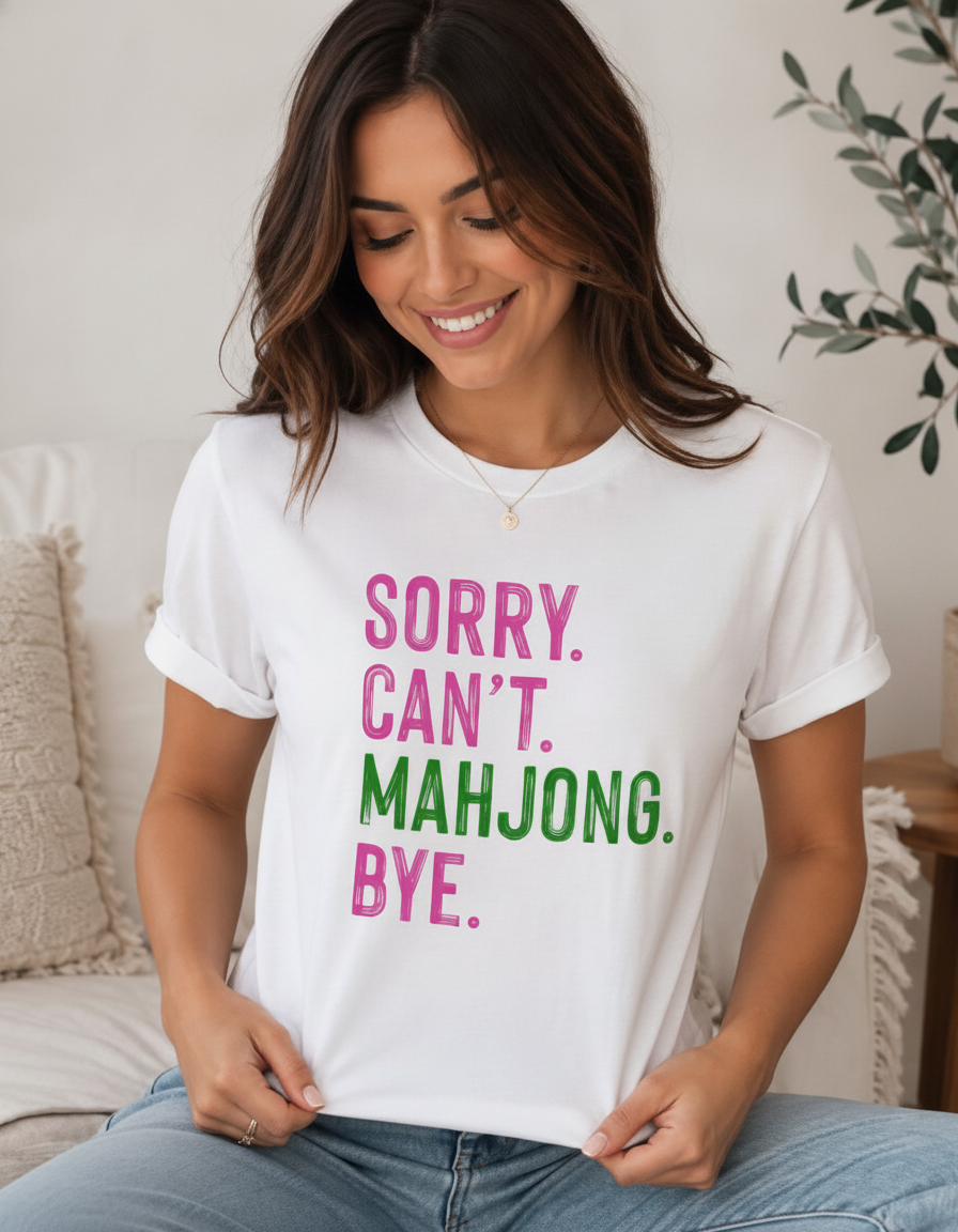 Sorry Can't Mahjong Tee