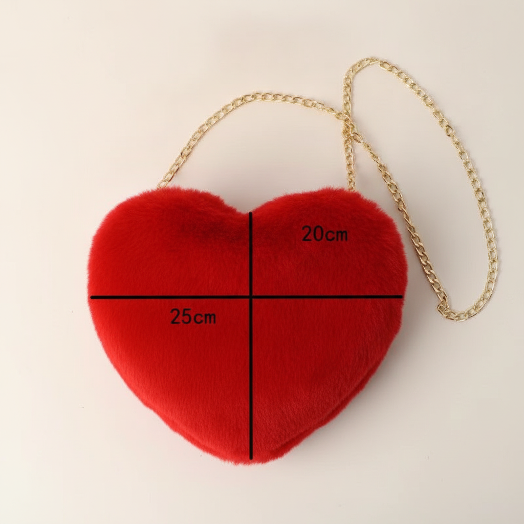 Fuzzy Heart Purse