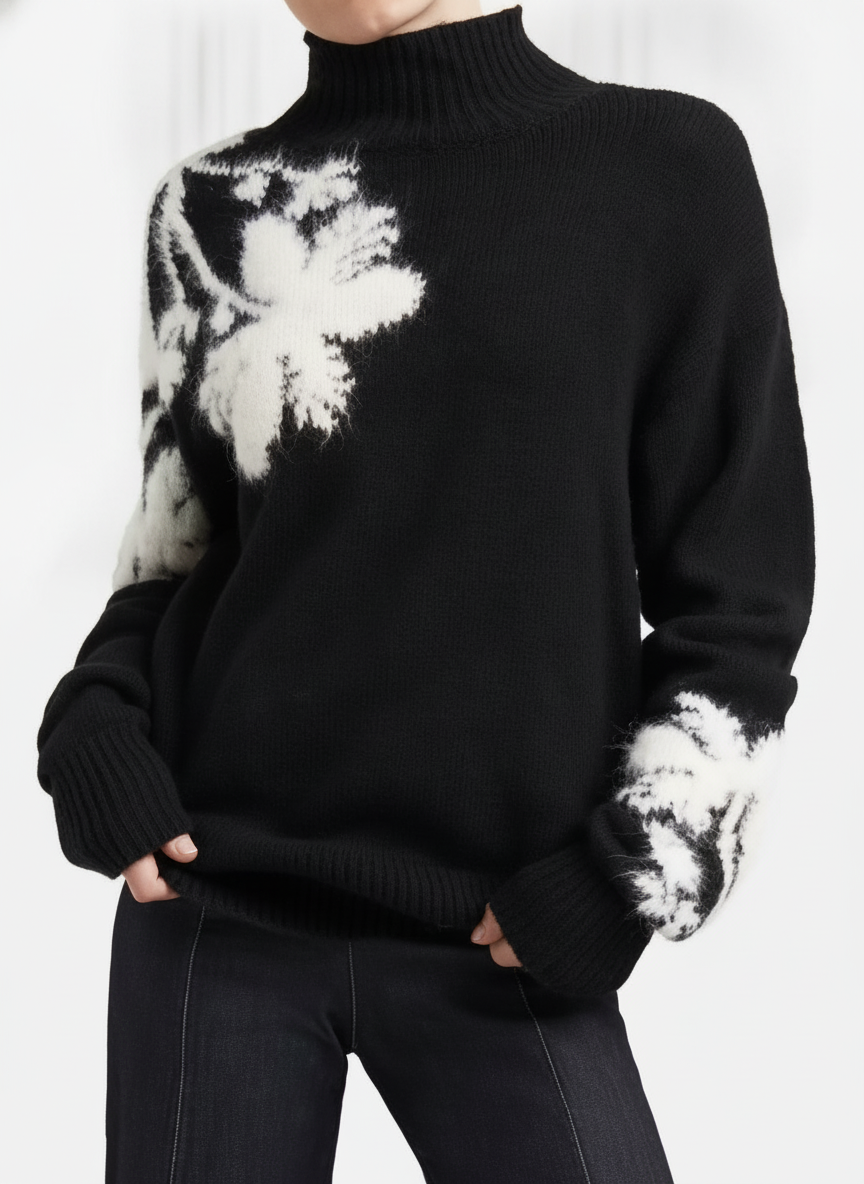 Woven Floral Sweater