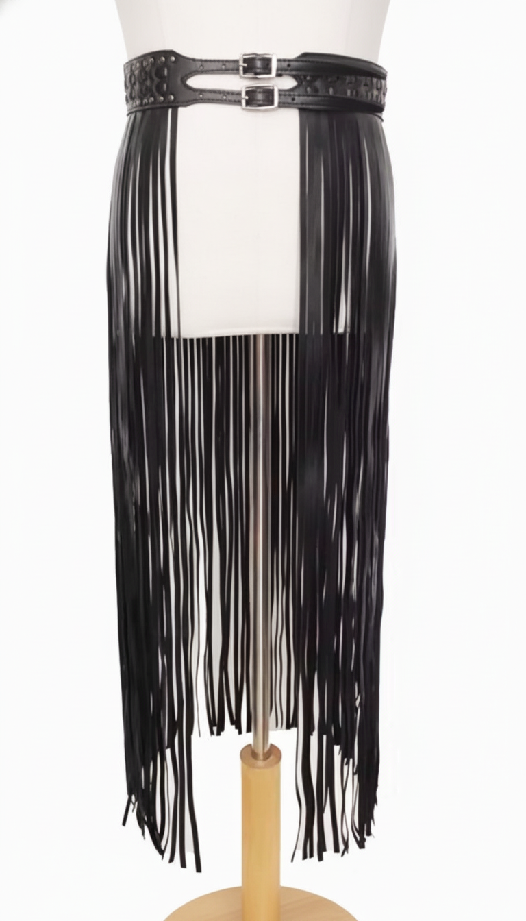 LONG FRINGE Vegan Leather BELT