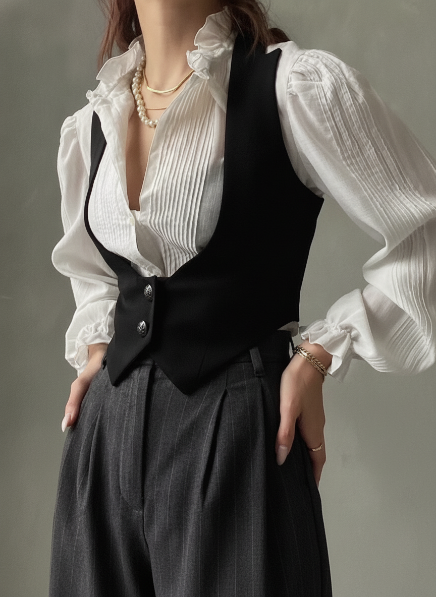 Tailored Button Vest