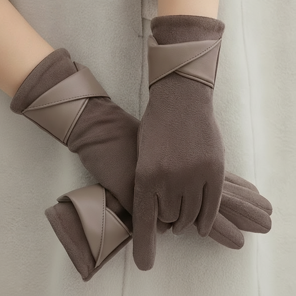 Faux Leather Cuff Gloves