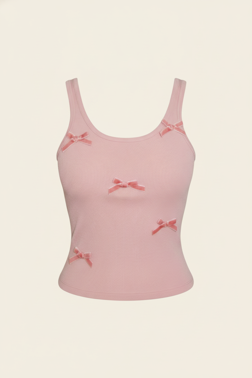 Cute Velvet Bow Tank