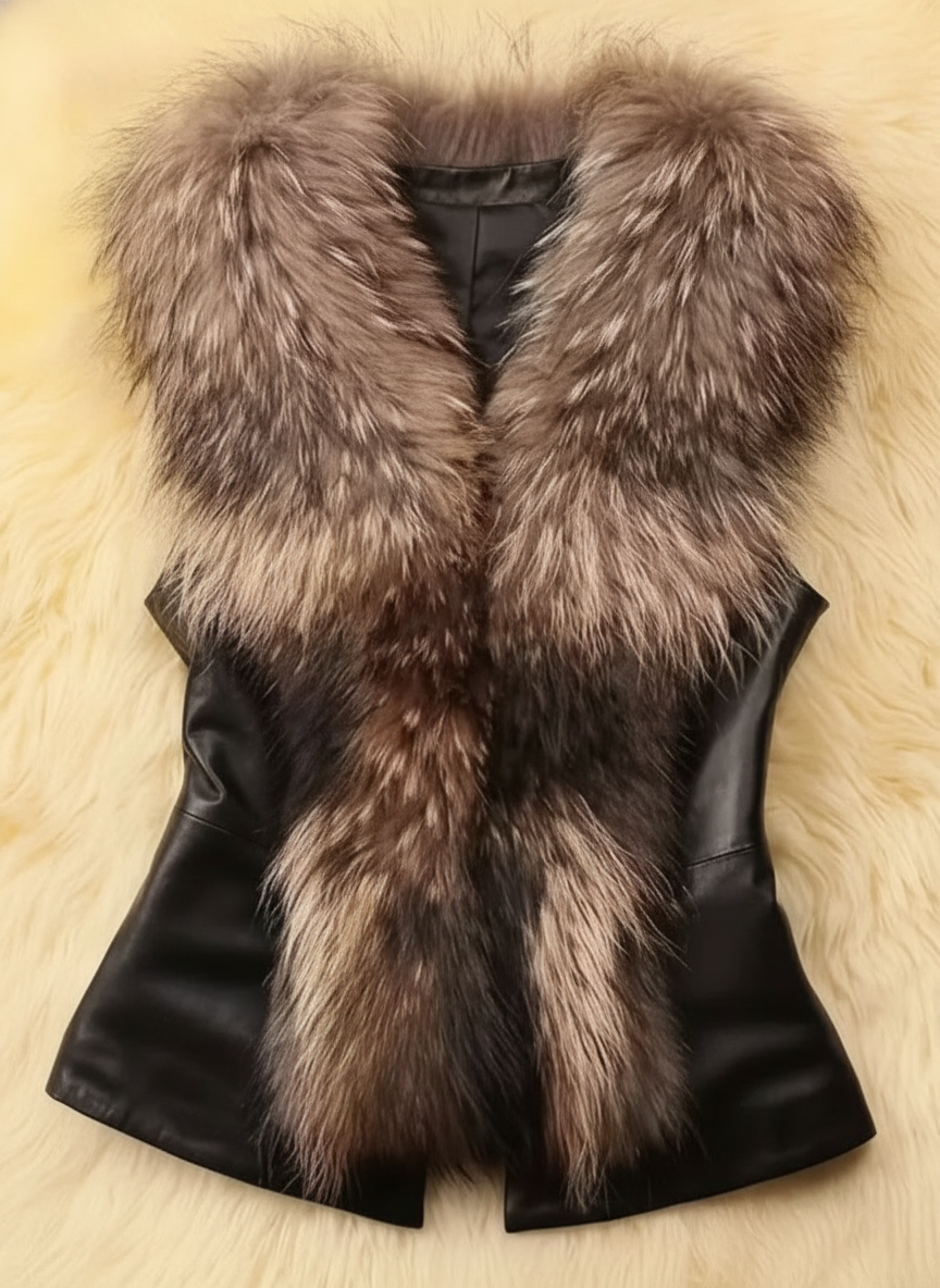 Vegan Leather Fur Vest