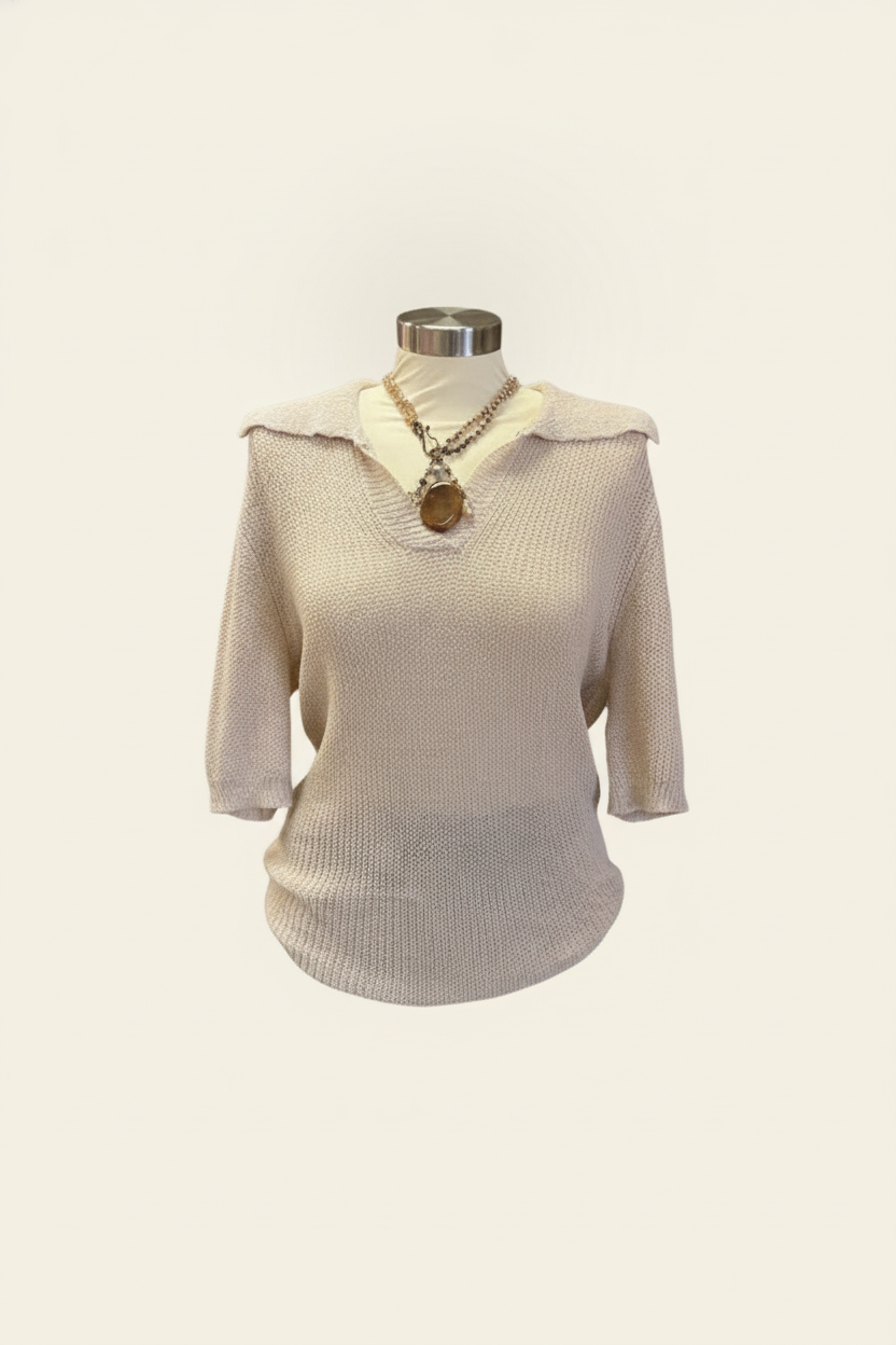 Collared Knit Top