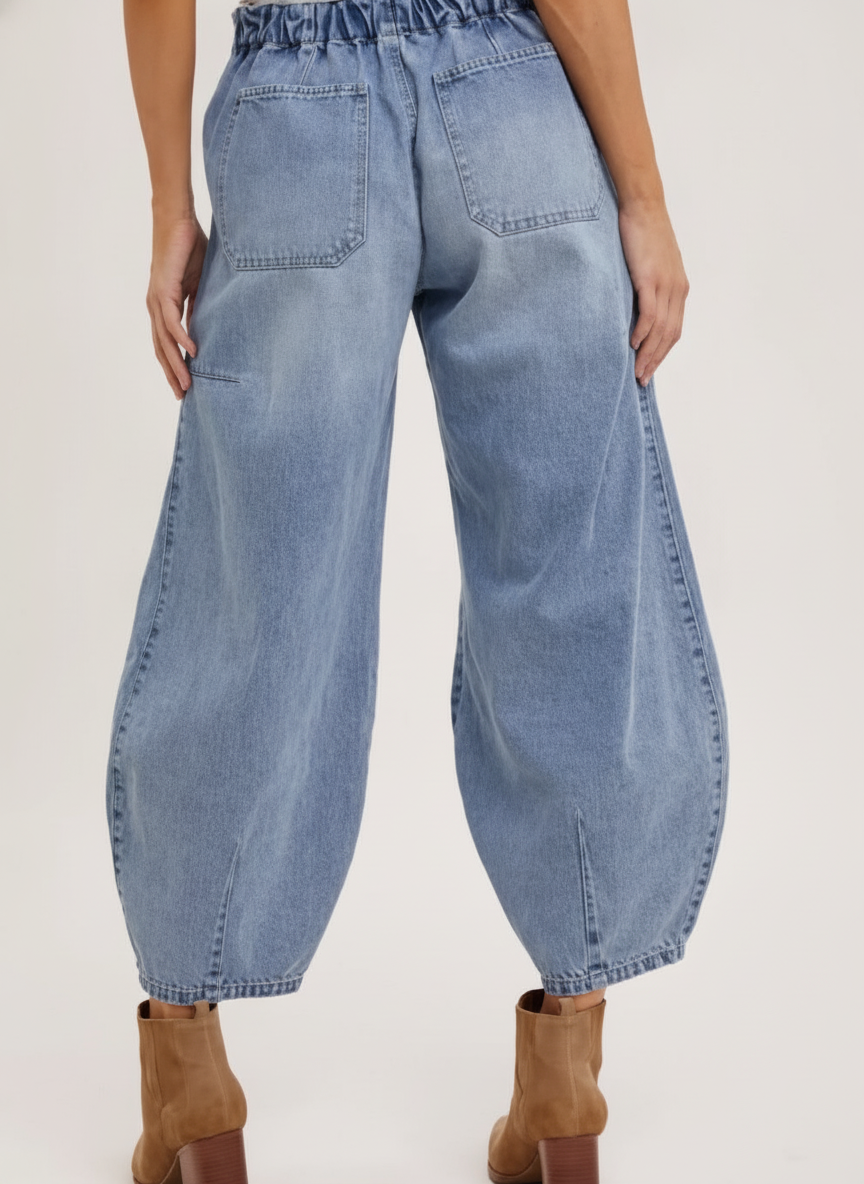Drawsting Barrel Jeans