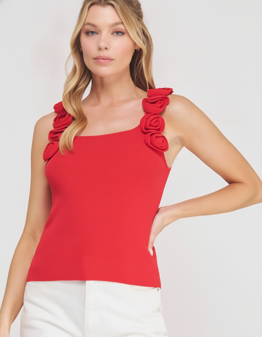 Rose Strap Tank Top