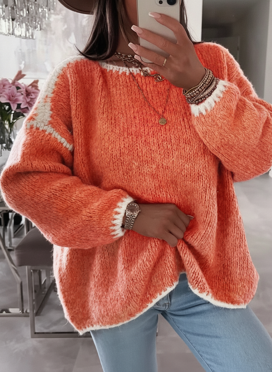Whip Stitch Trim Sweater