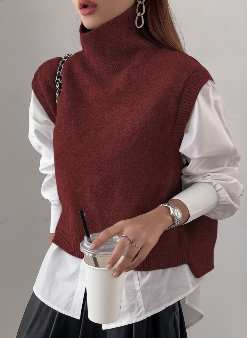 Knit Turtleneck Vest