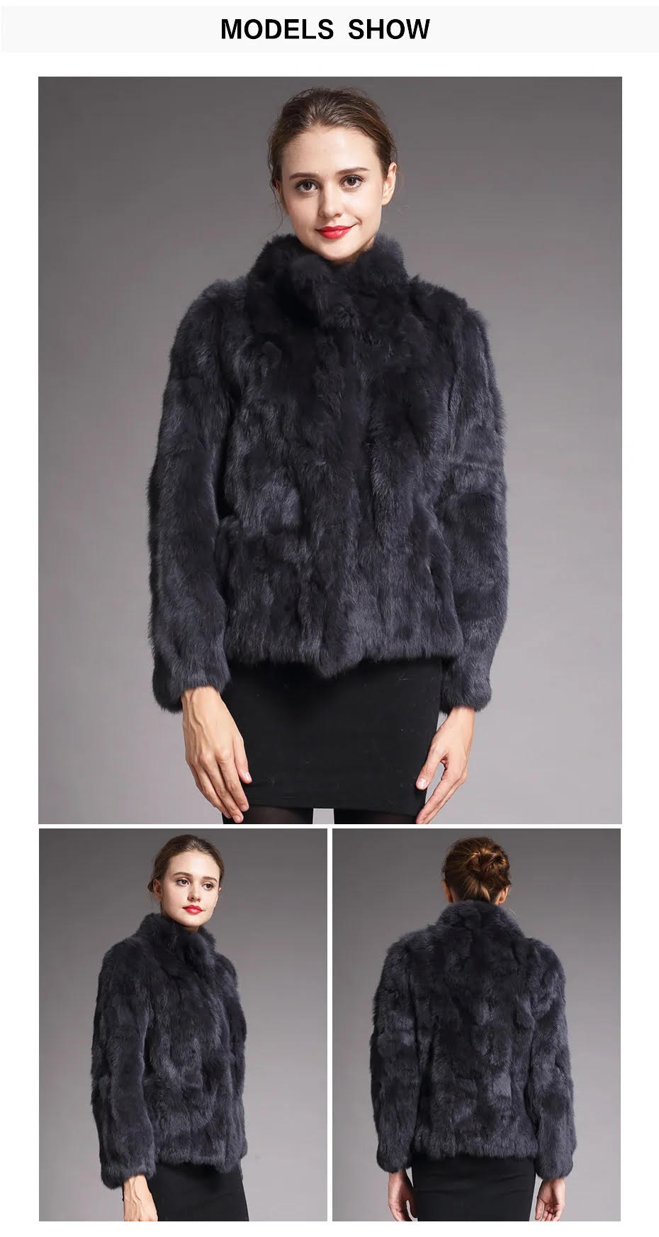 100% Rabbit Fur Coat