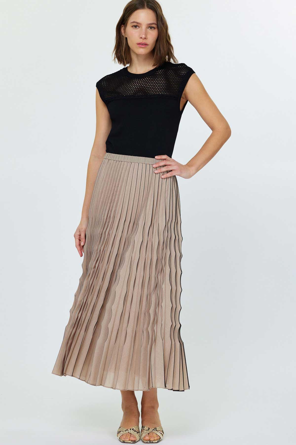 Pleated Sheer Skirt