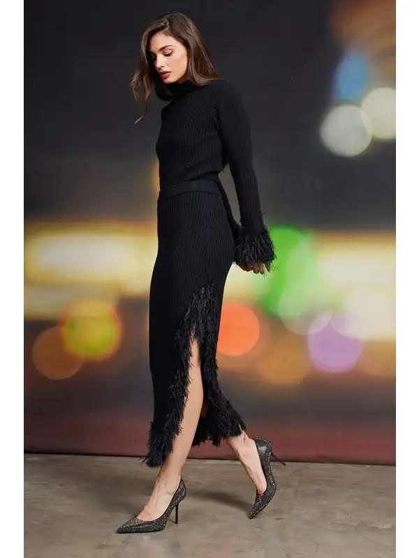 Fringe Knit Skirt