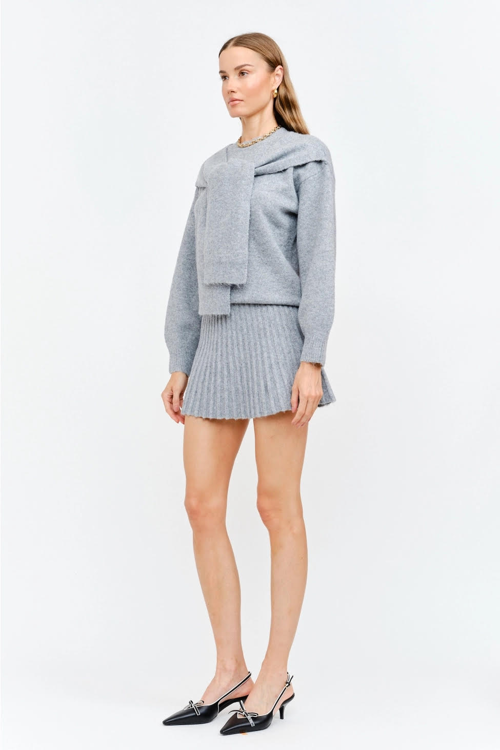 Tie Pullover Sweater