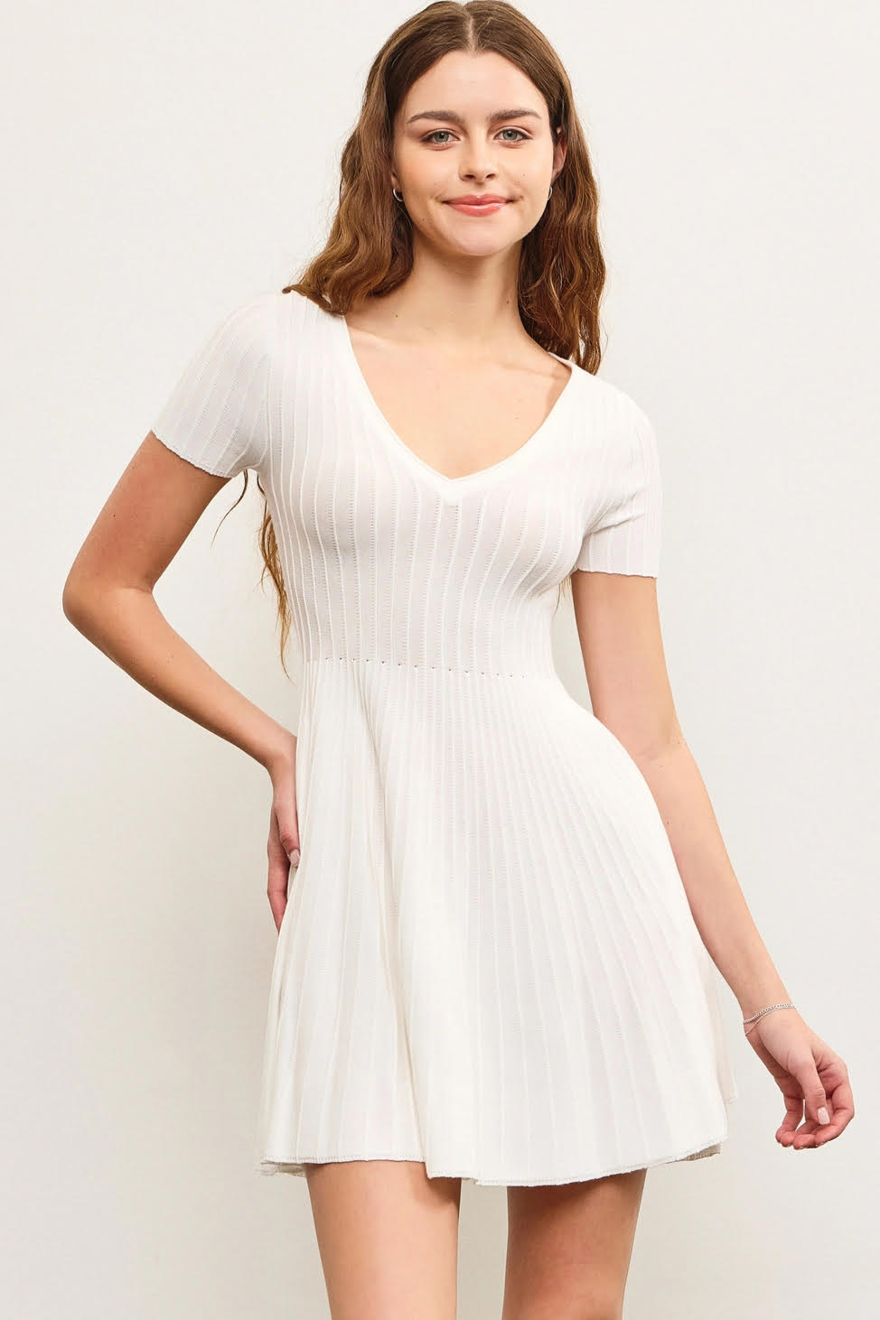 Pintuck Sweater Dress
