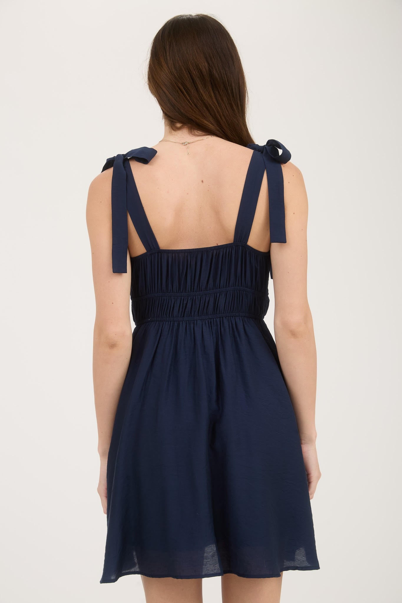 Eyelet Lace Trim Mini Dress