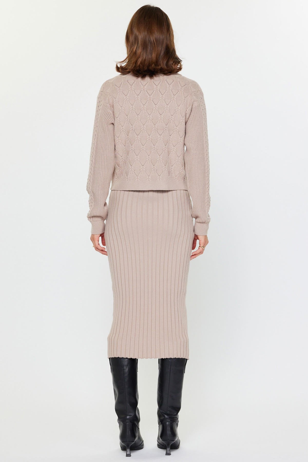 Collared Neck Sweater Set