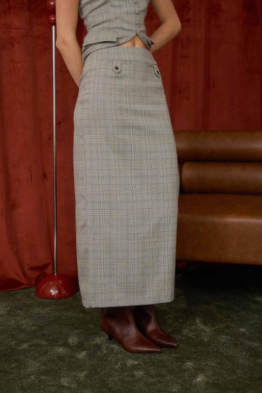 Plaid Pencil Skirt
